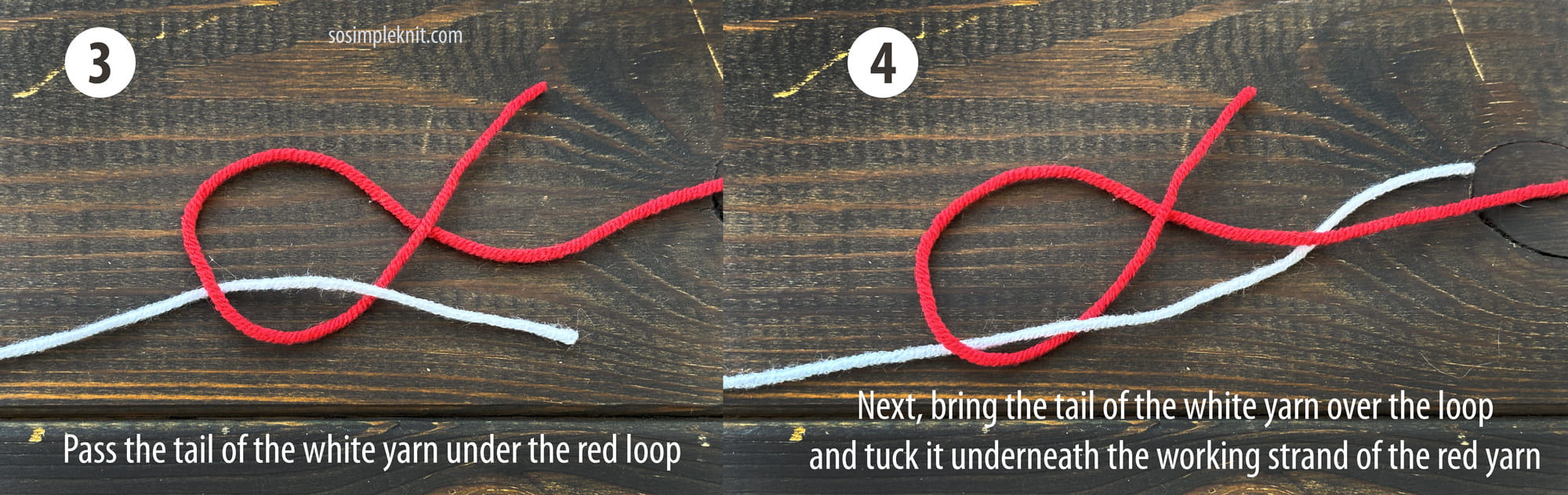 how to join yarn in knitting step 3-4